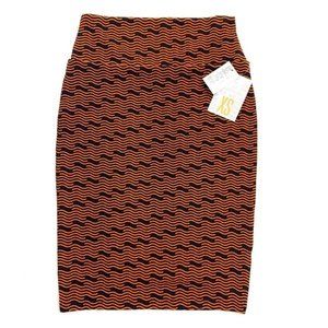 NWT LuLaRoe Cassie Blue & Orange Striped Pencil Skirt Size XS | Stretchy/Stylish
